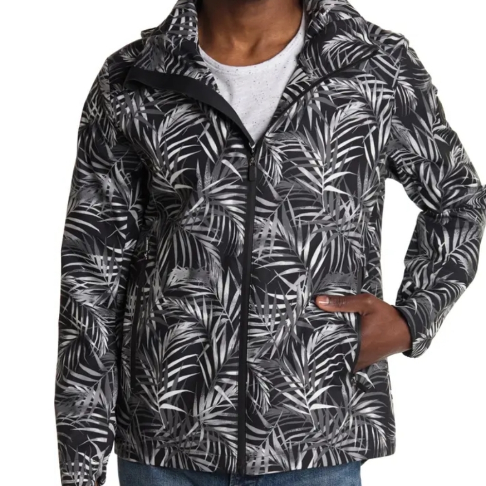 🎉SALE! Michael Kors🖤Tropical Print 3L Hooded Windbreaker Jacket NWTs
